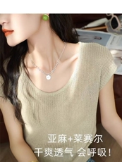 新款春夏高品何纸沙小飞袖，女装T恤，东正羊绒