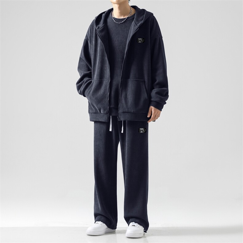 休闲百搭加绒加厚套装SJT890-常规特批176加绒特批206,男装休闲套装,星座718