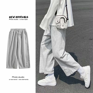 现货 春夏潮流阔腿直筒宽松卫裤韩版百搭ins潮牌运动裤 K283-P28图片