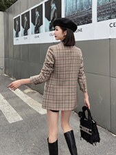 【现货】春装新款韩版修身格子时尚西装，女装西装，名怡