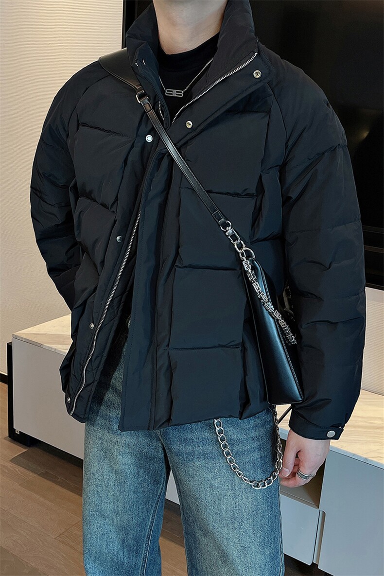 冬季时尚设计款立领棉衣男休闲保暖面包服立体格子棉服M127-P170,男装棉衣,电商B267