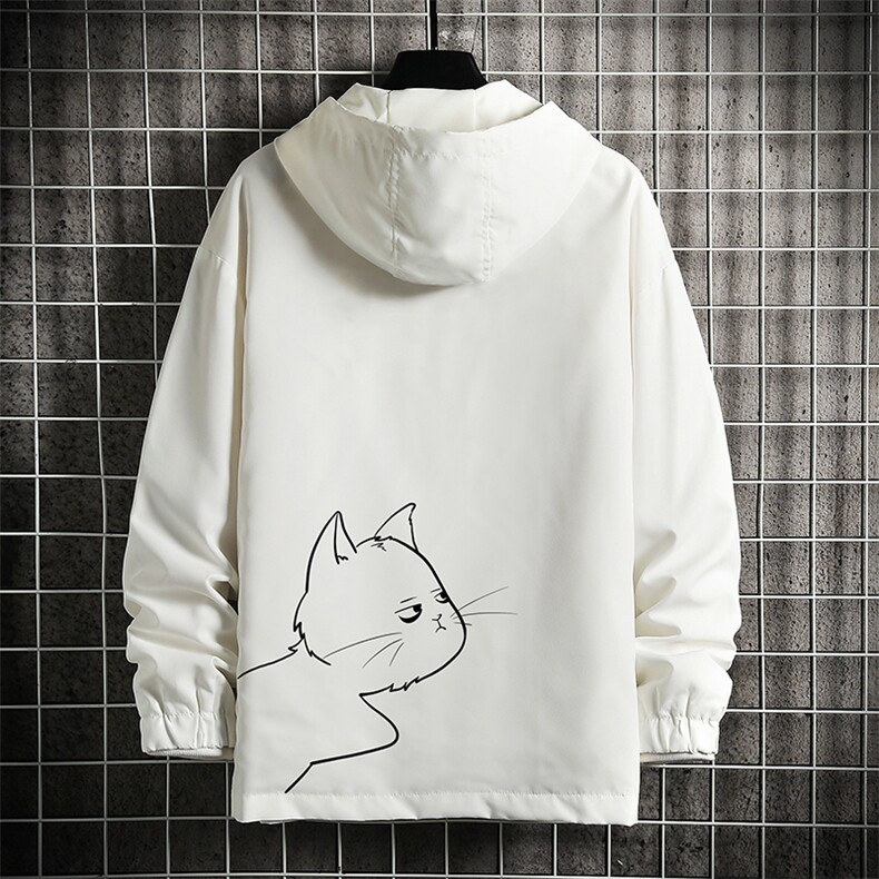 JK65149-P45 连帽夹克男大码胖子棒球服上衣外套 网格挂拍图片
