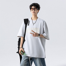 2025夏季新款男士潮牌印花短袖T恤字母刺绣半袖T126-P35-控58，男装T恤，电商D309