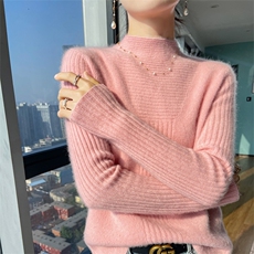 秋冬新款气质修身显瘦羊毛针织衫女长袖打底衫，女装羊毛衫，宇灿羊绒