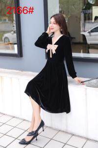 秋季新款～手感丝绒连衣裙，女装连衣裙，罗兰春天