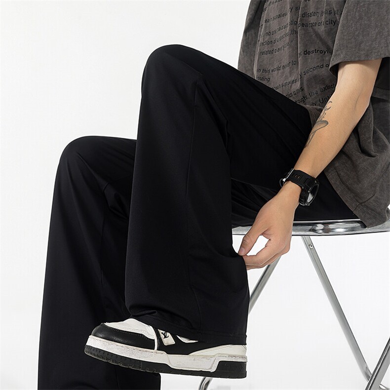 轻薄透气高弹力户外速干冰皮裤男女同款面膜冰丝裤K08P40，男装皮裤，电商A073