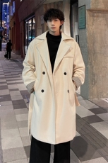 秋冬毛呢大衣男潮ins韩版风衣宽松中长外套MN00731/P100加棉P110，男装风衣，电商B316