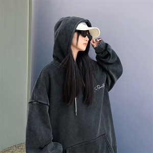 2024新款秋装复古美式水洗做旧宽松连帽卫衣301B-JB7883-P68图片