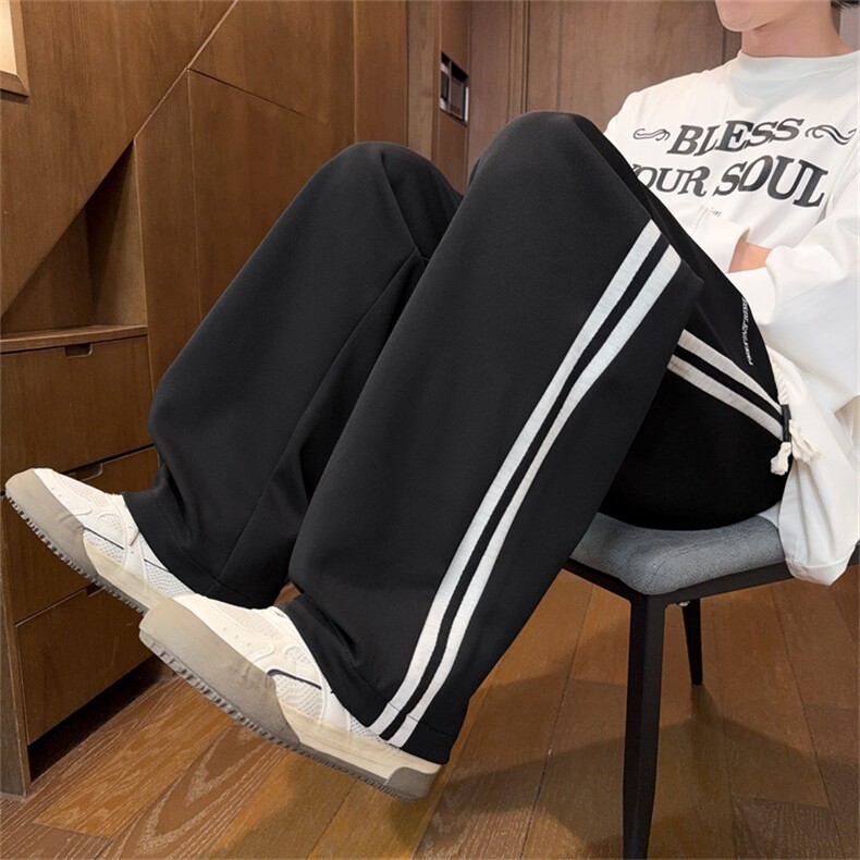 条纹设计感直筒休闲卫裤CK63M-3XL特P30,男装休闲裤,电商B325