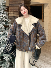 【现货】高级感加绒加厚牛仔棉服外套P210-K318，女装短外套，浙宝128A