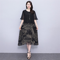 （现货）连衣裙女2026夏季新款假两件显瘦裙子，女装连衣裙，深妍伊美