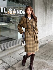 时尚潮流百搭休闲长大衣外套，其它，千利红