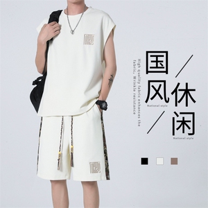 ！抖音品质！2024夏季风无袖T恤套装背心一套TBX246特P45图片
