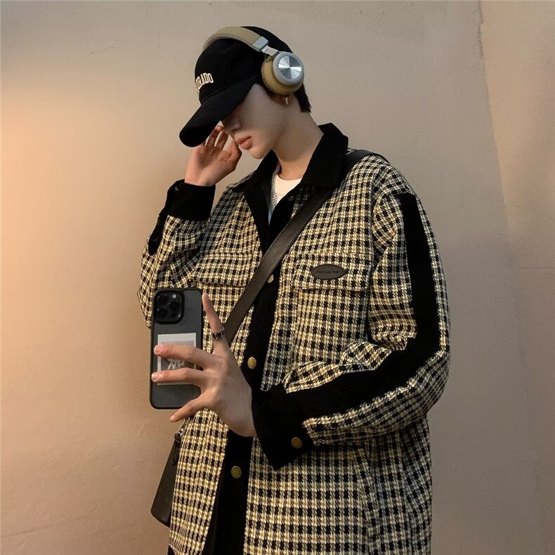 青春流行男春季夹克小香风编制双层文艺潮外套W9233P65,男装夹克,星座1116-2
