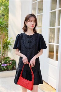 风盘扣连衣裙，两色、三个尺码图片