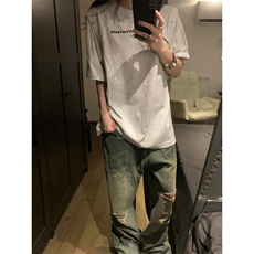 【有货】口袋破洞牛仔裤男女款美式高街直筒裤子A271CC-特P50，男装牛仔裤，星座1007（原301D）