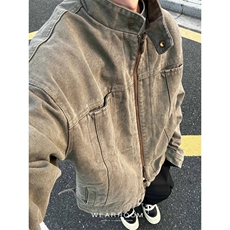 复古重磅立领工装外套男生秋季百搭休闲纯色哈灵顿夹克JK962，男装夹克，星座1116A（原606A-3）