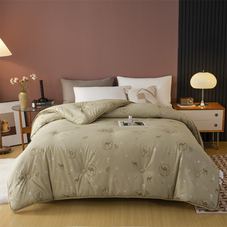 新款大豆润肤驼毛被2米6斤冬季被子被芯，被套/被芯，一起卖家纺