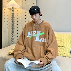 2025秋新款宽松休闲oversize反光情侣套头卫衣B266-Y603-P60，男装卫衣，星座B257-1