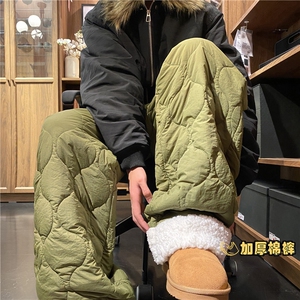 2025冬季加厚保暖拼接羊羔绒情侣宽松多色棉裤B315-K877-p65控88图片