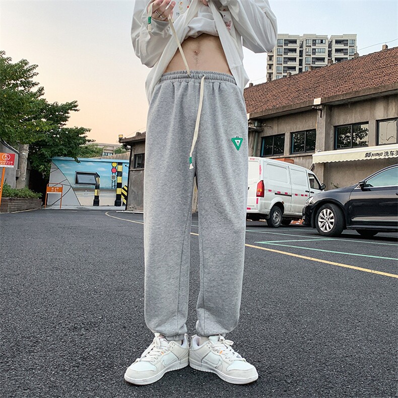 K3177-P48秋季大码潮流宽松中性男女情侣侧边织带休闲百搭卫裤,男装休闲裤,电商A009A（原A058A）