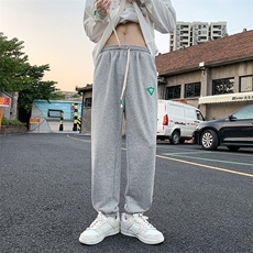 K3177-P48秋季大码潮流宽松中性男女情侣侧边织带休闲百搭卫裤，男装休闲裤，电商A009A（原A058A）