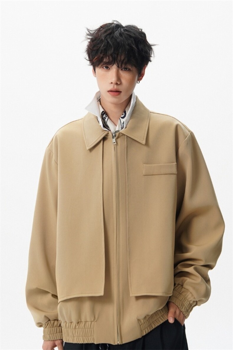 现货秋季短款翻领夹克男潮牌假两件休闲外套星座812-JK11-P95,男装夹克,星座812