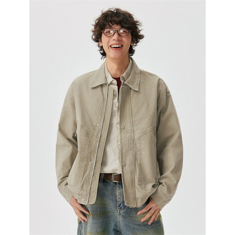 706-1-FF215-P75现货春季男士水洗做旧泛白层次感工装夹克外套，男装夹克，星座706-1