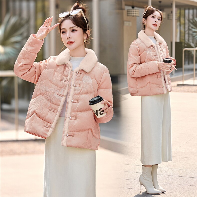 优雅风羽绒服女冬季2025年新款白鸭绒加厚保暖外套，女装羽绒服，悠米