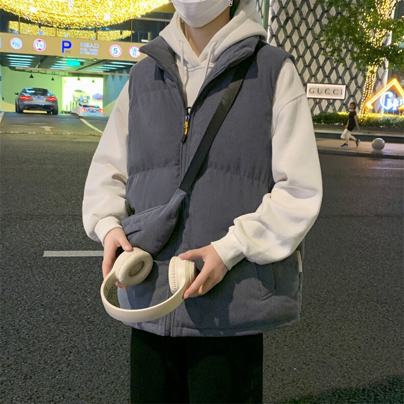 灯芯绒棉马甲男2024秋冬季新款棉衣休闲保暖加厚外套,男装棉衣,星座410-6（原星座1304-1）