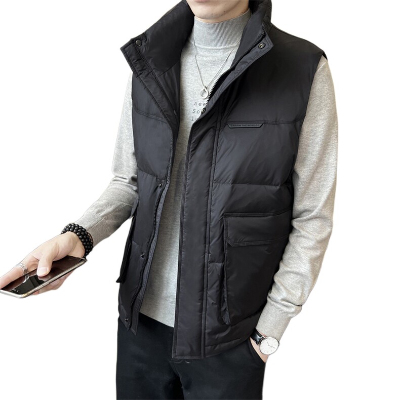 短款立领羽绒马夹男休闲日系面包服保暖外套马甲背心M902-P120,男装背心/马甲,电商A239