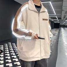 鹿皮绒外套男春秋款美式潮牌上衣冬季高街休闲男装夹克W4524-P75，男装夹克，星座412