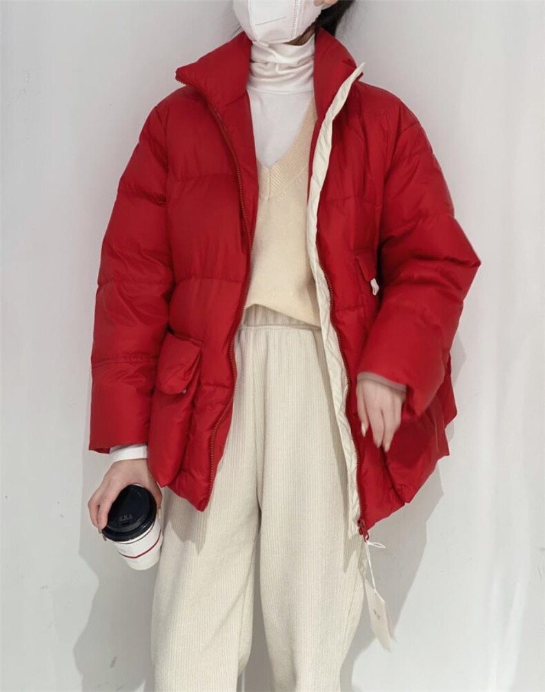 拼色羽绒服，女装羽绒服，驿谷