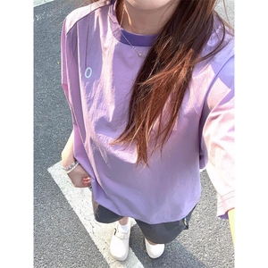 网图 夏季速干凉感后背镂空透气网眼短袖男女设计感撞色T恤 特P28图片