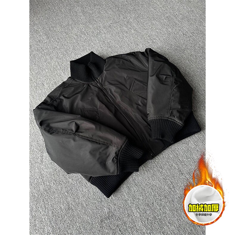 现货冬季美拉德立领飞行夹克廓形高街棒球服加棉加厚棉衣外套，男装夹克，电商A486-1