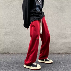 破洞休闲裤子男设计感美式hiphop卫裤男古着长裤1001-1-K028-P38，男装休闲裤，星座1001-1