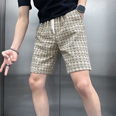 休闲短裤男提花面料社会小伙高级感五分裤301C-DK16-P48控68，男装牛仔裤，星座301C（原B323）