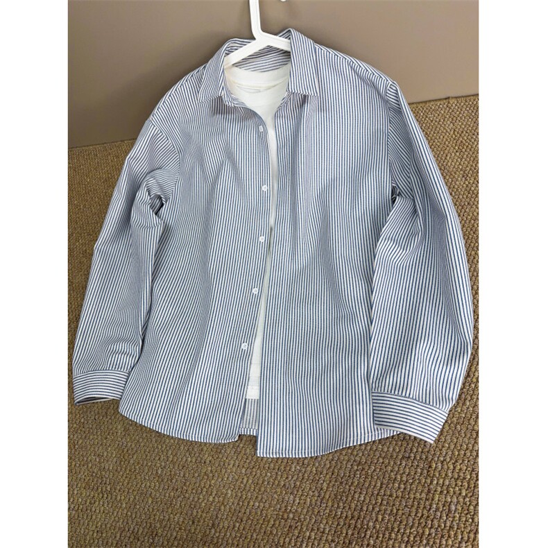 美式ins高街暗黑宽松条纹长袖衬衫SY2540-S-3XL-特P35，男装衬衫，星座417-1（原电商B245）