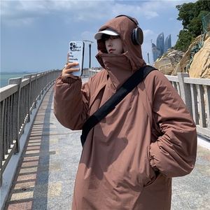 XZ213-MY37-P128控148 港风大码日系复古加厚防风防水冲锋棉衣ins图片