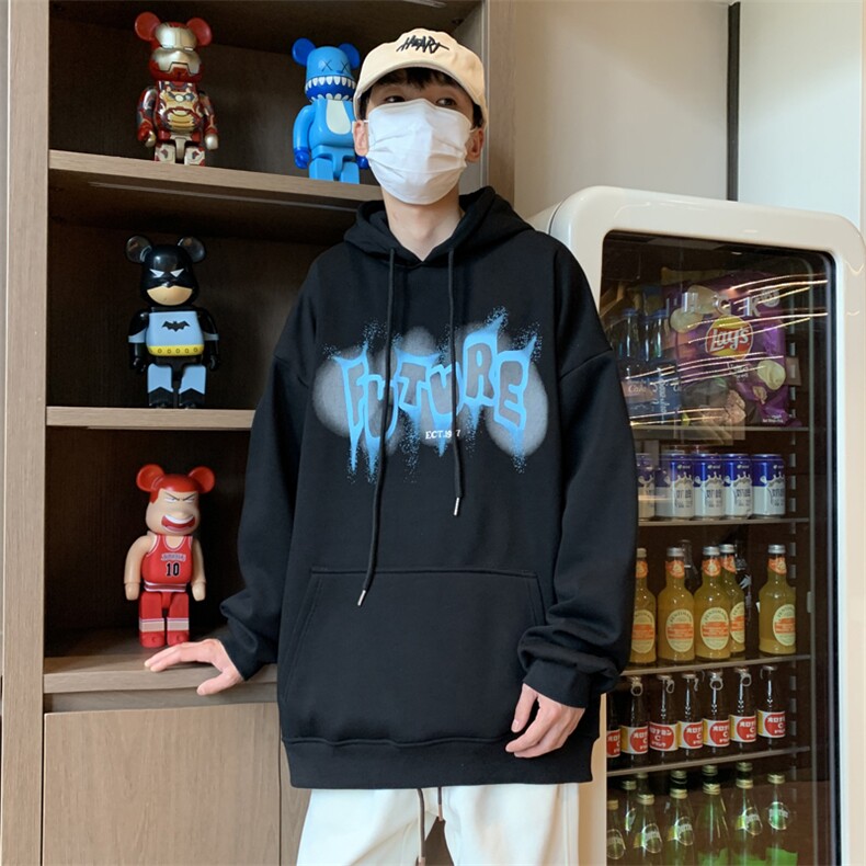 B266-FG07-P5023秋季新款宽松情侣印花连帽套头卫衣，男装卫衣，星座B257-1