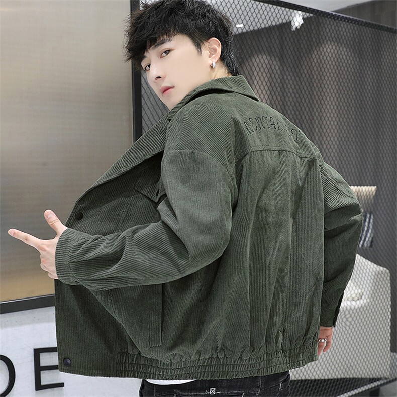 秋冬新款男士翻领灯芯绒休闲西服外套夹克男士上衣JK861-P60图片