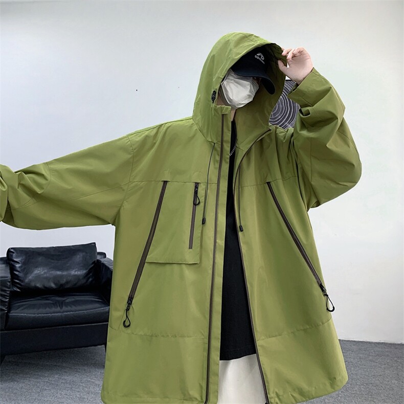 中性风工装冲锋衣男高品纯色宽松夹克外套DSA157B-J91-P60,男装夹克,电商A157B