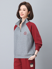 2025年春季时尚休闲拼色刺绣小立领套头上衣外套，女装短外套，依恋蒂丝