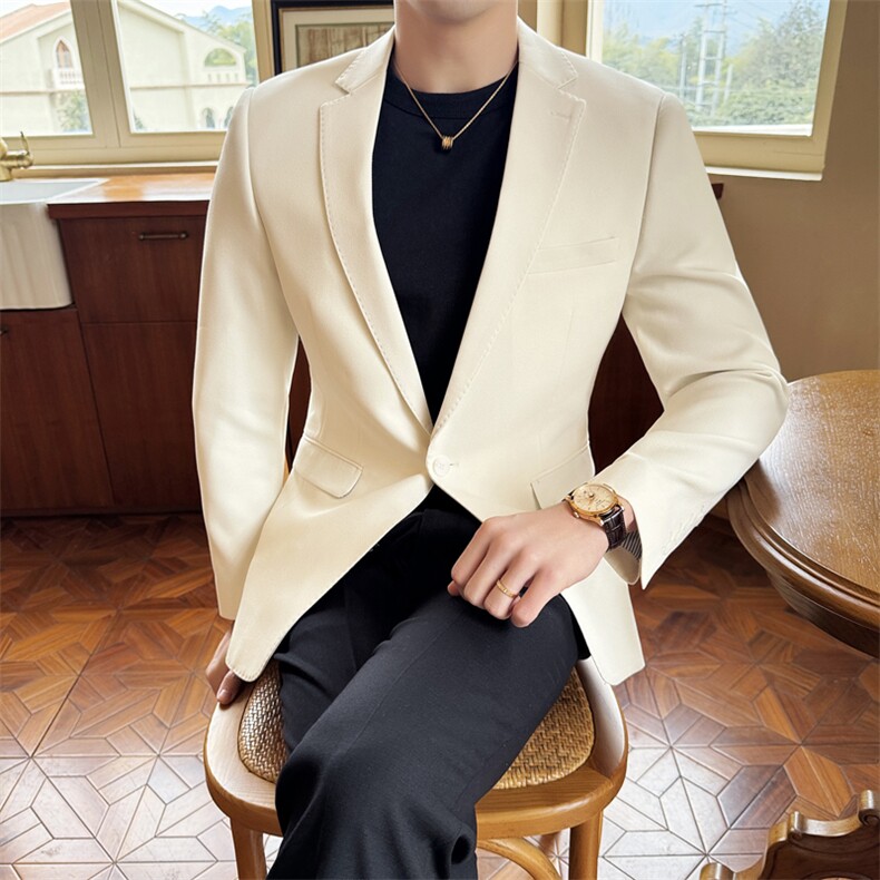 26做货-半里布男士休闲西装修身韩版西服外套上衣DX6943P175，男装西服套装，电商D216