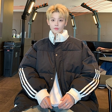 ！2025秋冬新款男士潮牌立领棉衣情侣撞色棉服外套MY200特P75，男装棉衣，电商B220