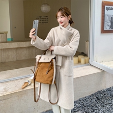 现货主推内胆90绒围巾可脱卸大衣外套9919-P275-K398，女装毛呢外套，2C129