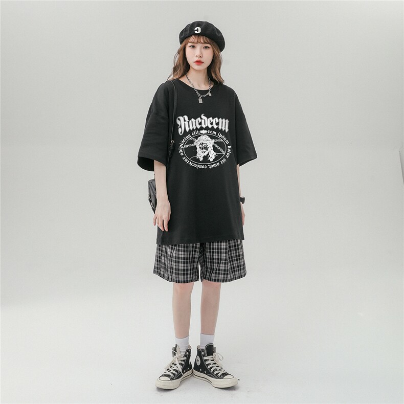中性风23新款夏季时尚复古圆领印花百搭短袖T恤T1150P25控38,男装T恤,A247A