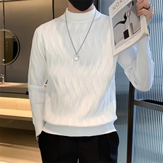 半高领毛衣男秋冬季厚款宽松保暖中领打底毛线衣针织衫男M828，男装针织衫/毛衣，星座1116A-2（原606A-1）