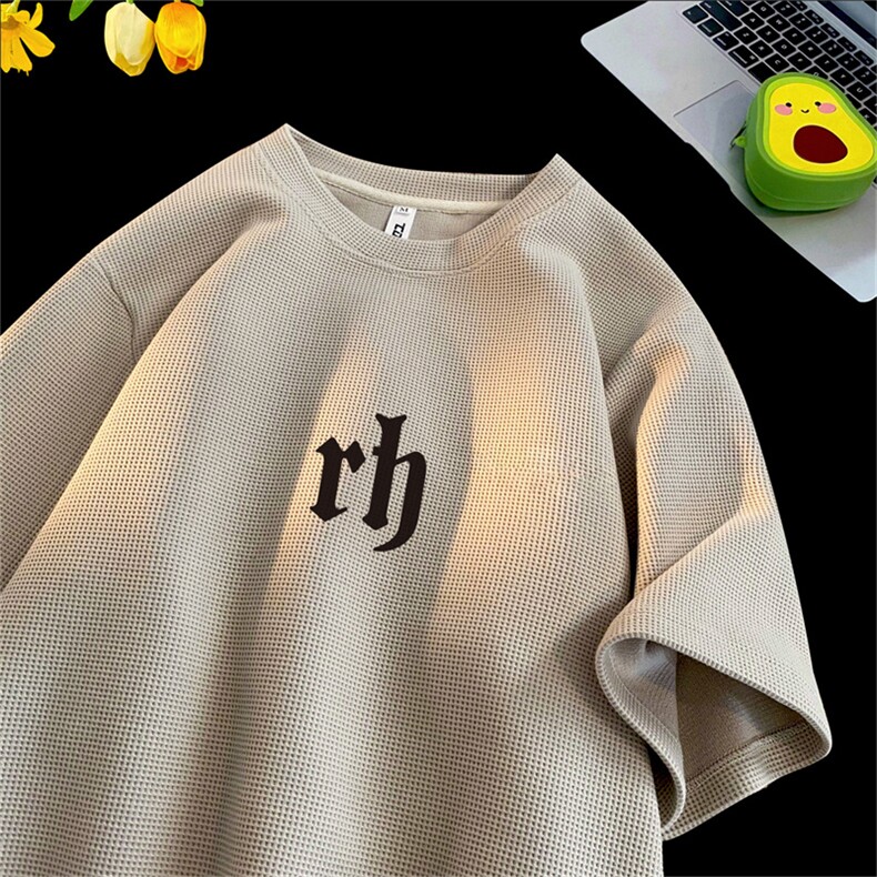 华夫格短袖 直播高品质重磅220克 rh印花HT368-特p16图片