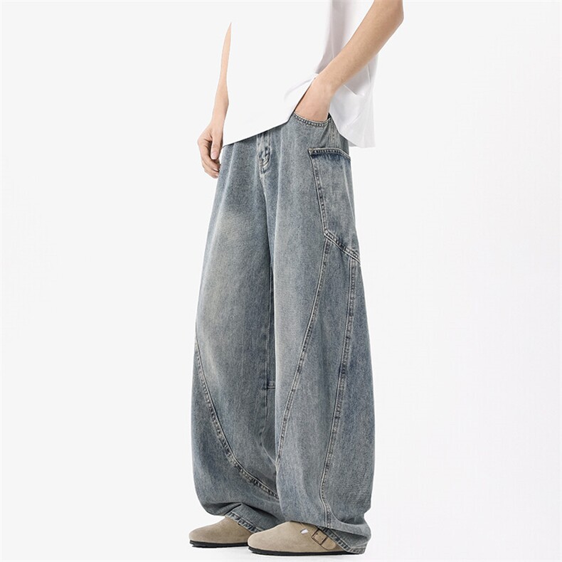 B258-K9950-P60控89抖音品质复古水洗牛仔裤78%棉22%聚酯纤维,男装牛仔裤,电商B258